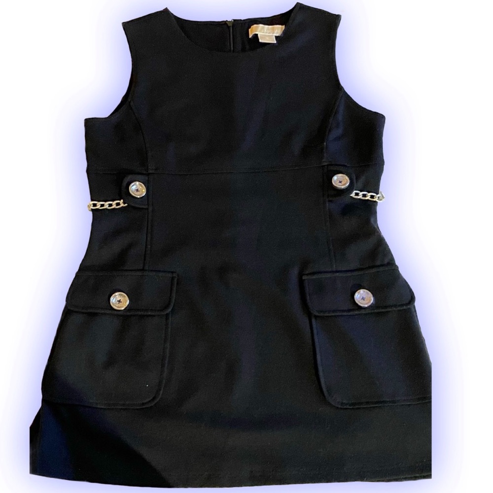Michael Kors Dress w/ Silver Chains Black Sz 8